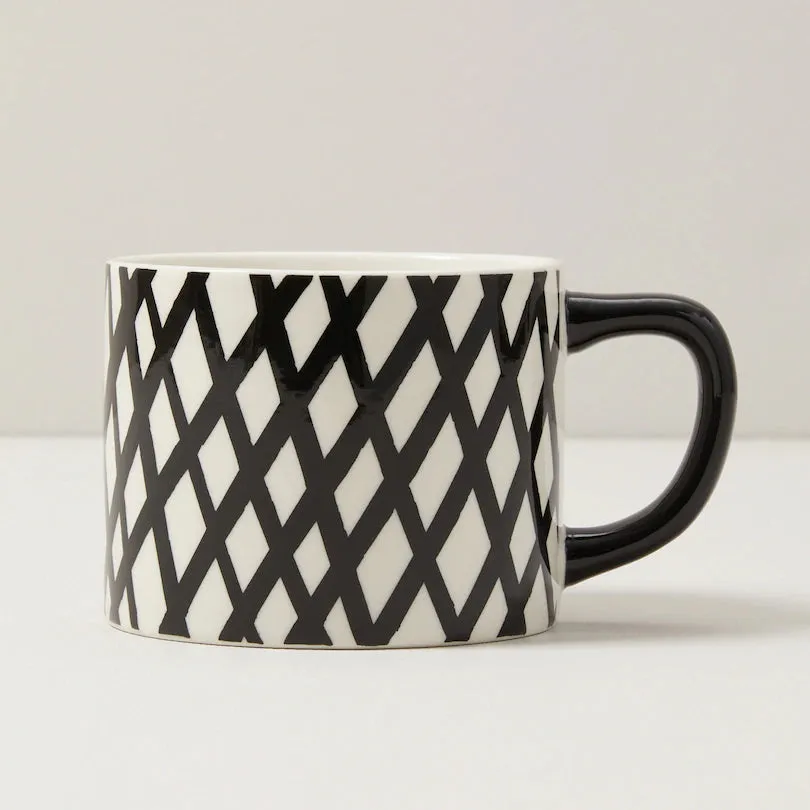 BASKET WEAVE MUG, BLACK