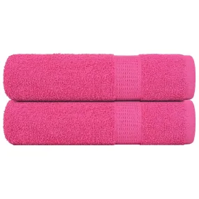 Bath Towels 2 pcs Pink 100x150 cm 360 gsm 100% Cotton