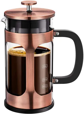 BAYKA US French Press Coffee Maker, 34 Ounce,Glass & Stainless Steel ,Copper