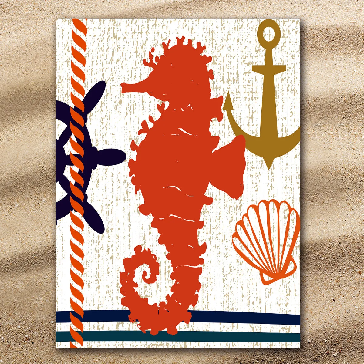 Beachy Seahorse Extra Large Towel