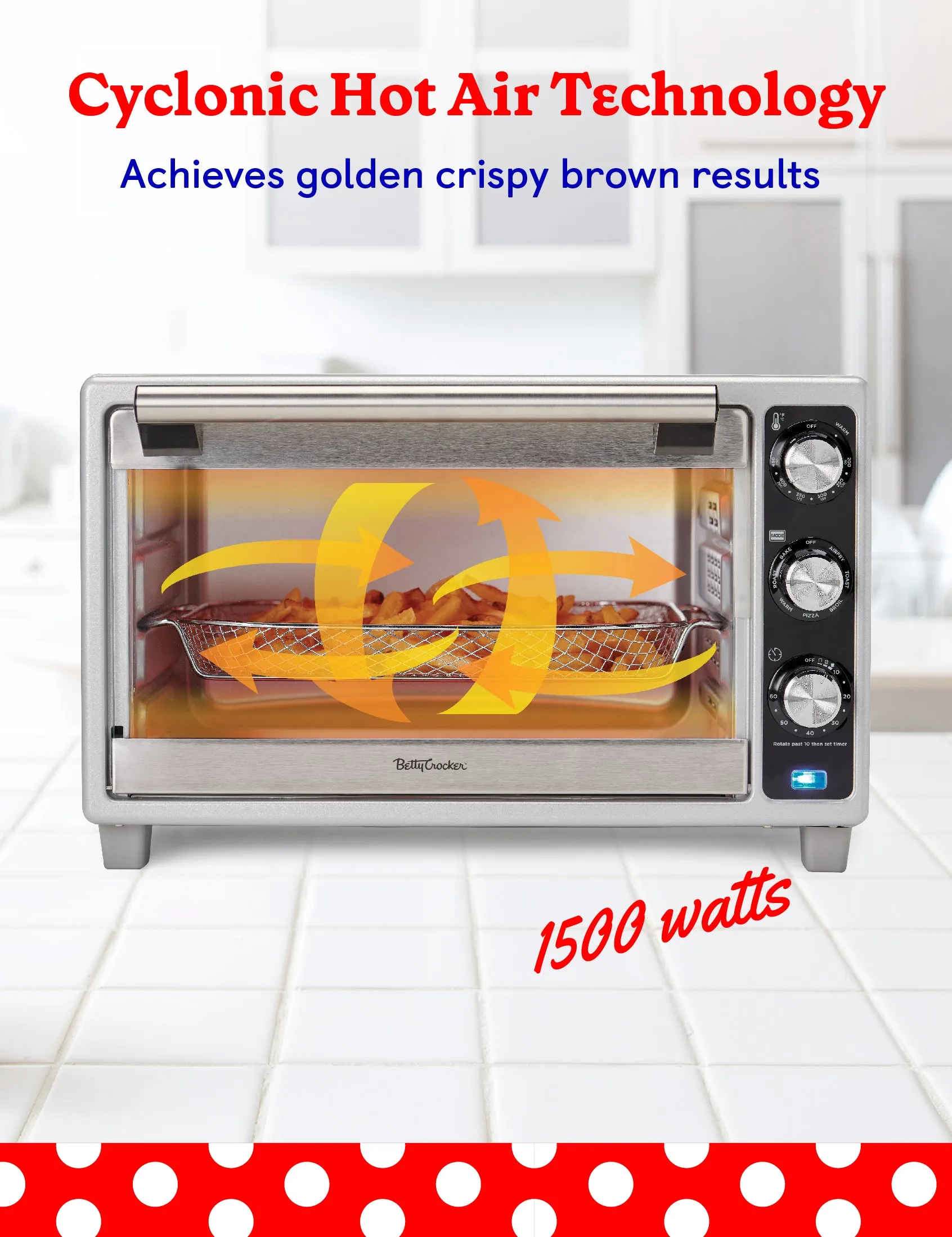 Betty Crocker Multifunction Air Fryer Convection Toaster Oven