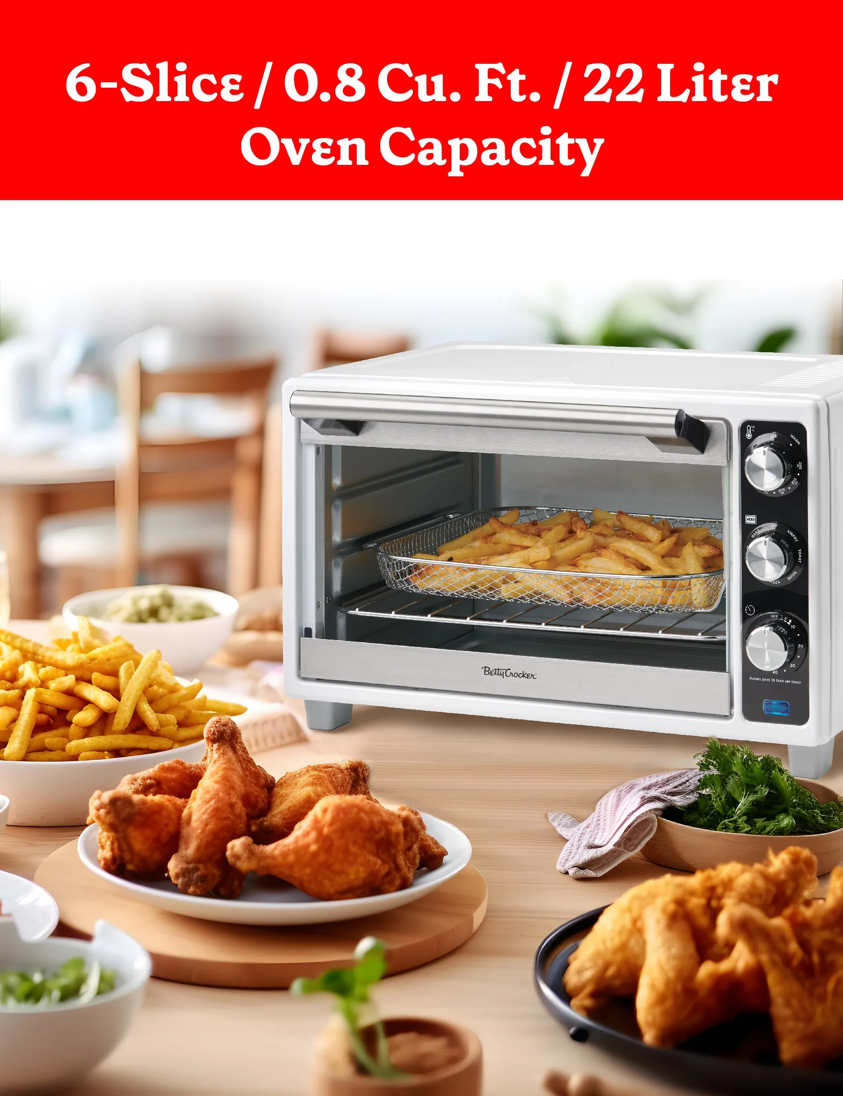 Betty Crocker Multifunction Air Fryer Convection Toaster Oven