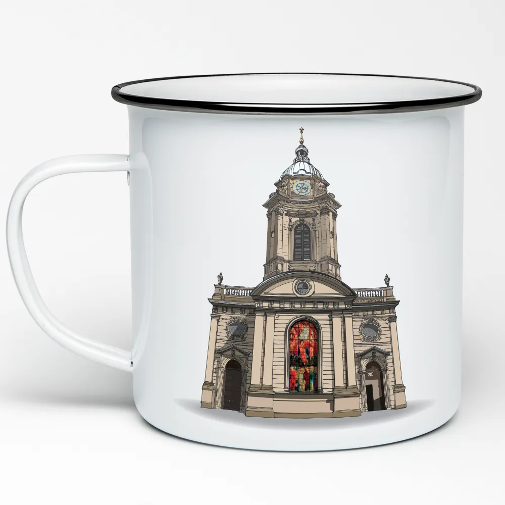 BIRMINGHAM CATHEDRAL ENAMEL MUG