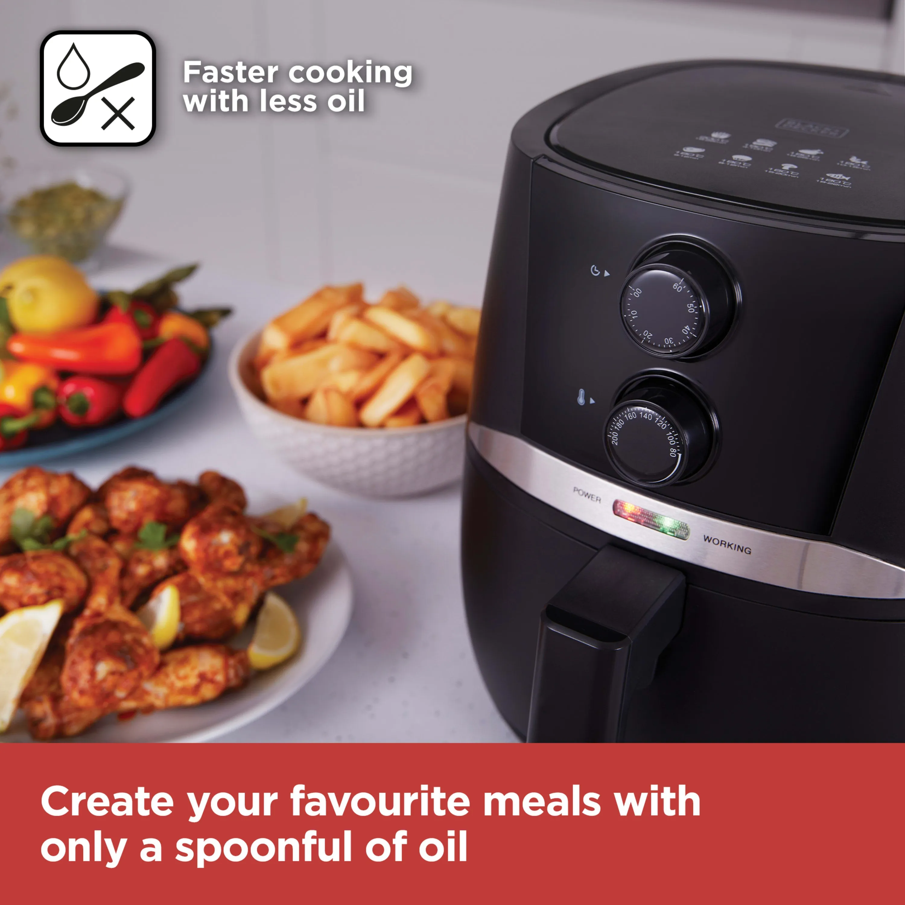 Black And Decker Manual Air fryer 4.3 Litre