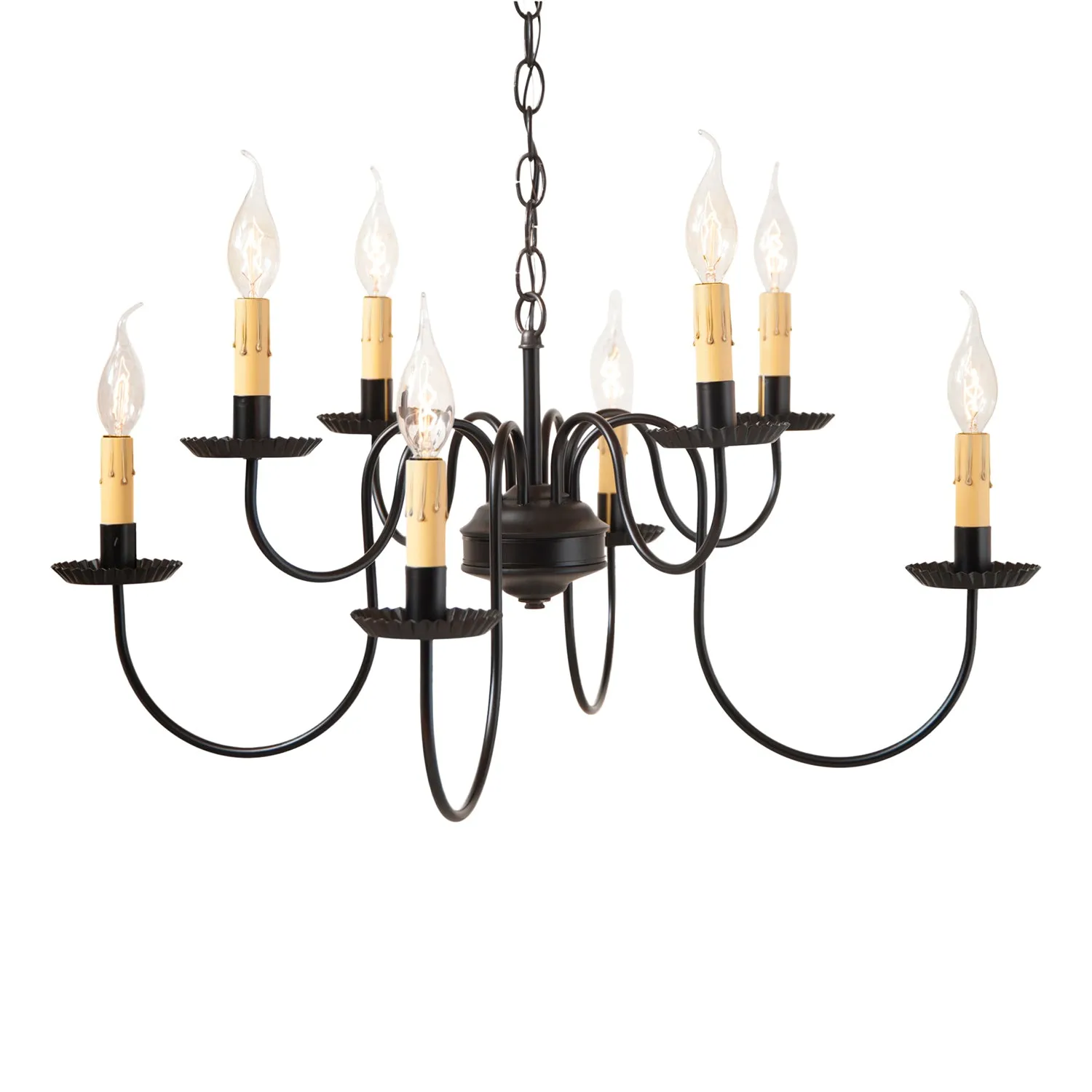 Bloomfield Eight Arm Two Tier Chandelier in Black