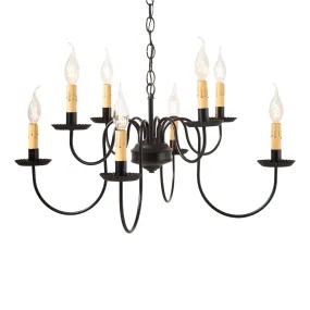 Bloomfield Eight Arm Two Tier Chandelier in Black