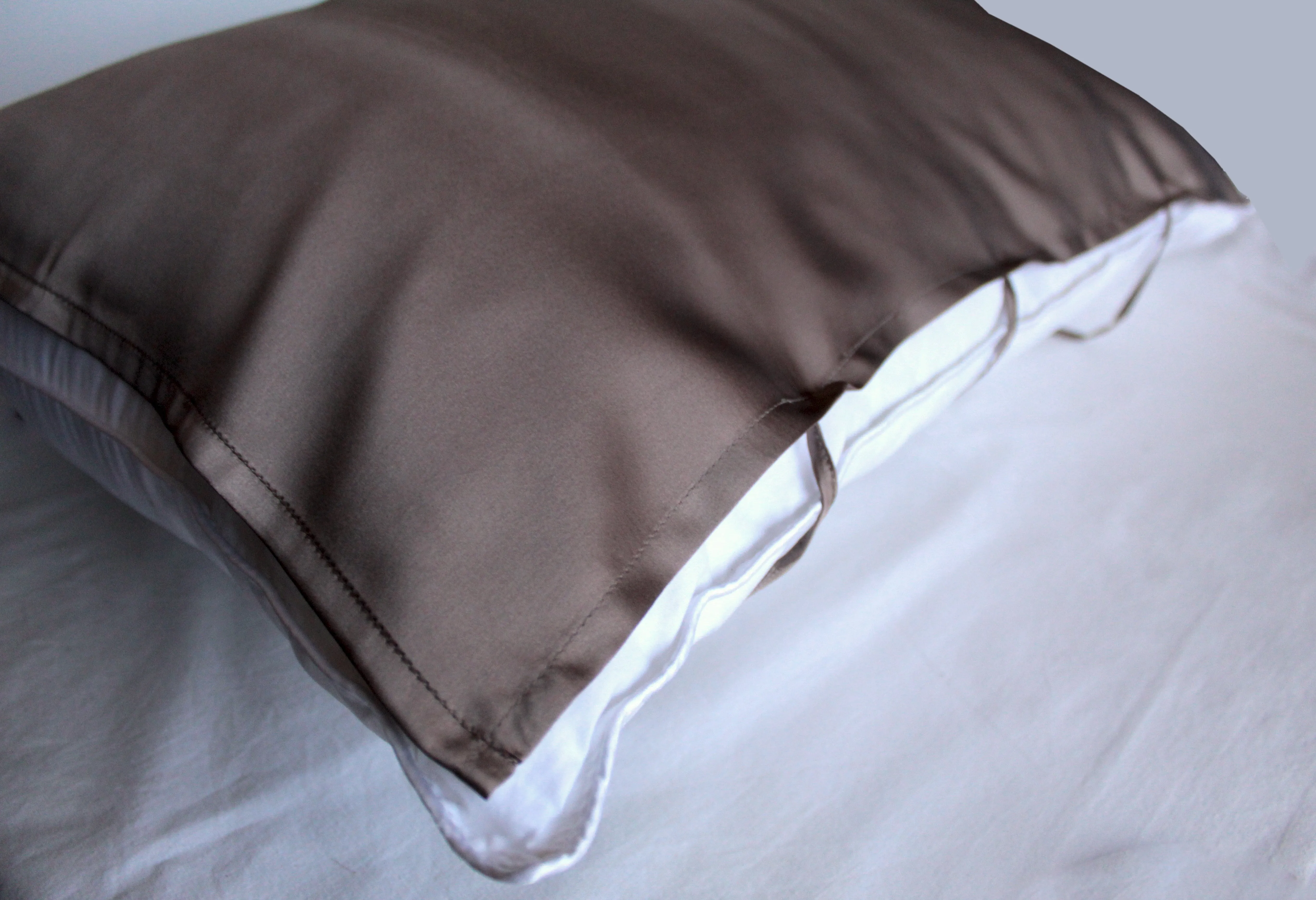 Bold Bronze 100% Silk Travel Pillow Topper