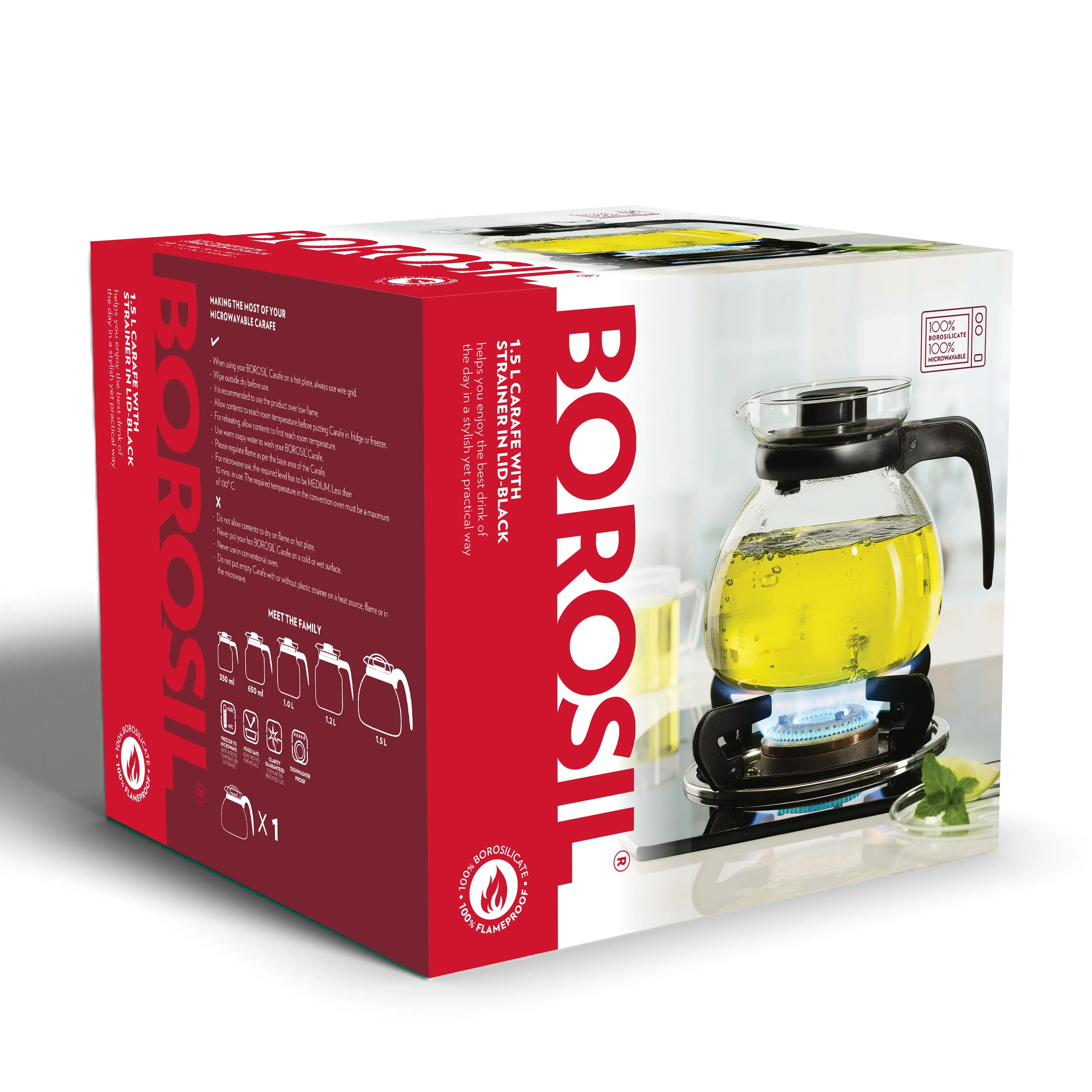 Borosil Carafe w Inbuilt Strainer