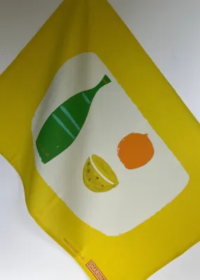 Bottle Tea Towel - Emerald   Acid Yellow