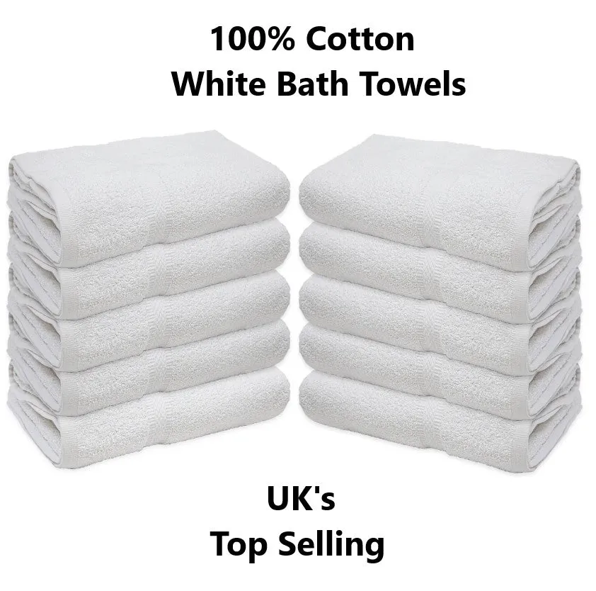 Box of 32 Luxury Soft White Bath Towels Egyptian Cotton 600GSM Hotel Quality