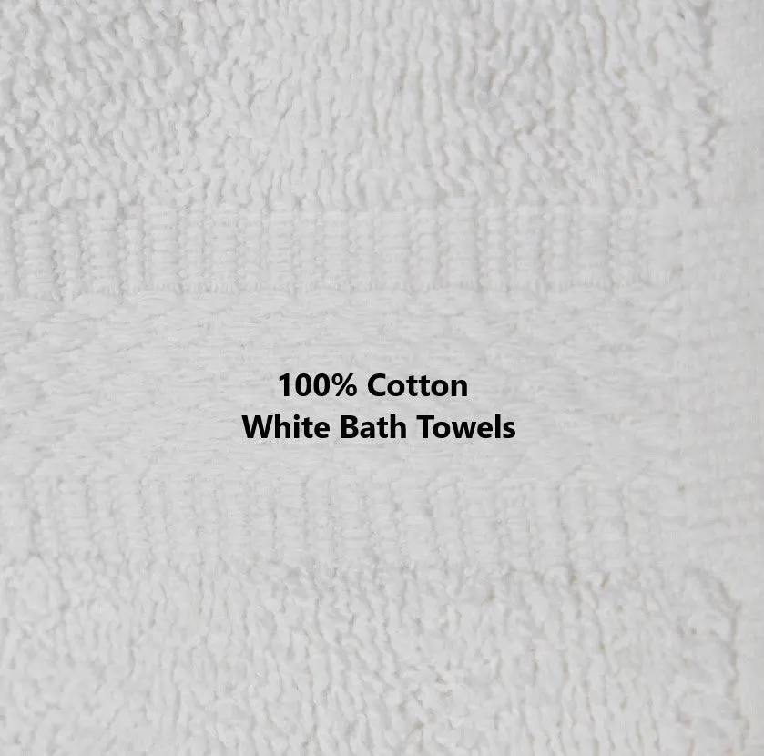 Box of 32 Luxury Soft White Bath Towels Egyptian Cotton 600GSM Hotel Quality