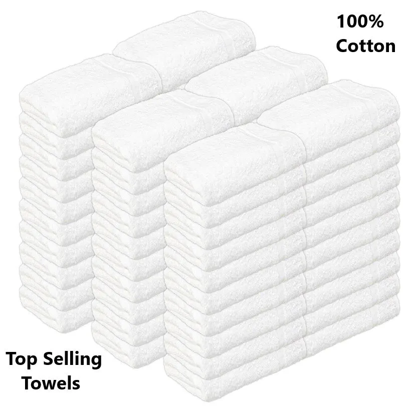 Box of 32 Luxury Soft White Bath Towels Egyptian Cotton 600GSM Hotel Quality