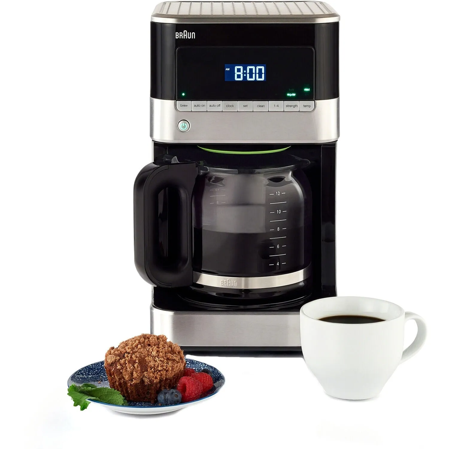 Braun Brew Sense 12-Cup Drip Coffee Maker in Stainless Steel and Black (KF7150BK)