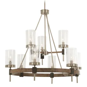 Bridlewood 32 in. 9 Lights Chandelier Brushed Nickel finish