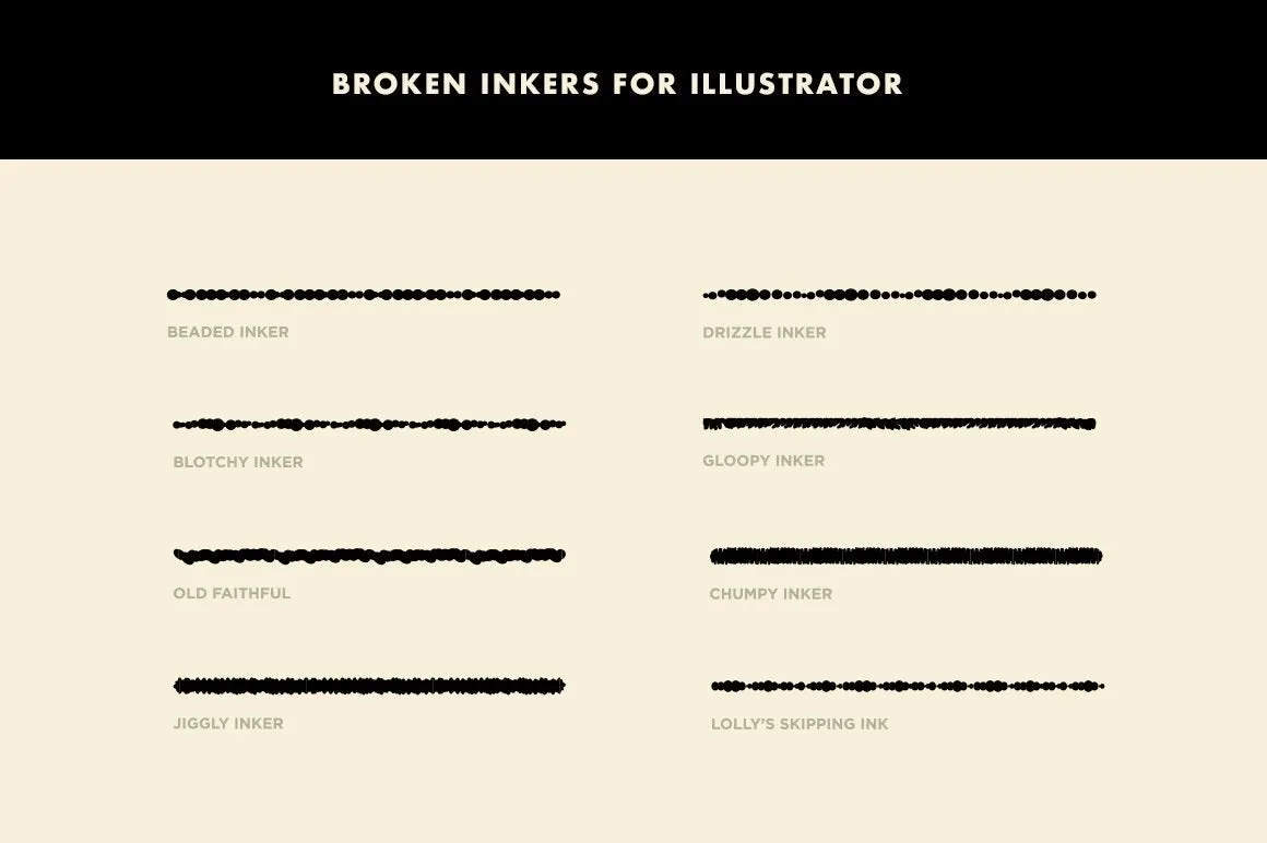 Broken Inkers Brush Set for Adobe Illustrator