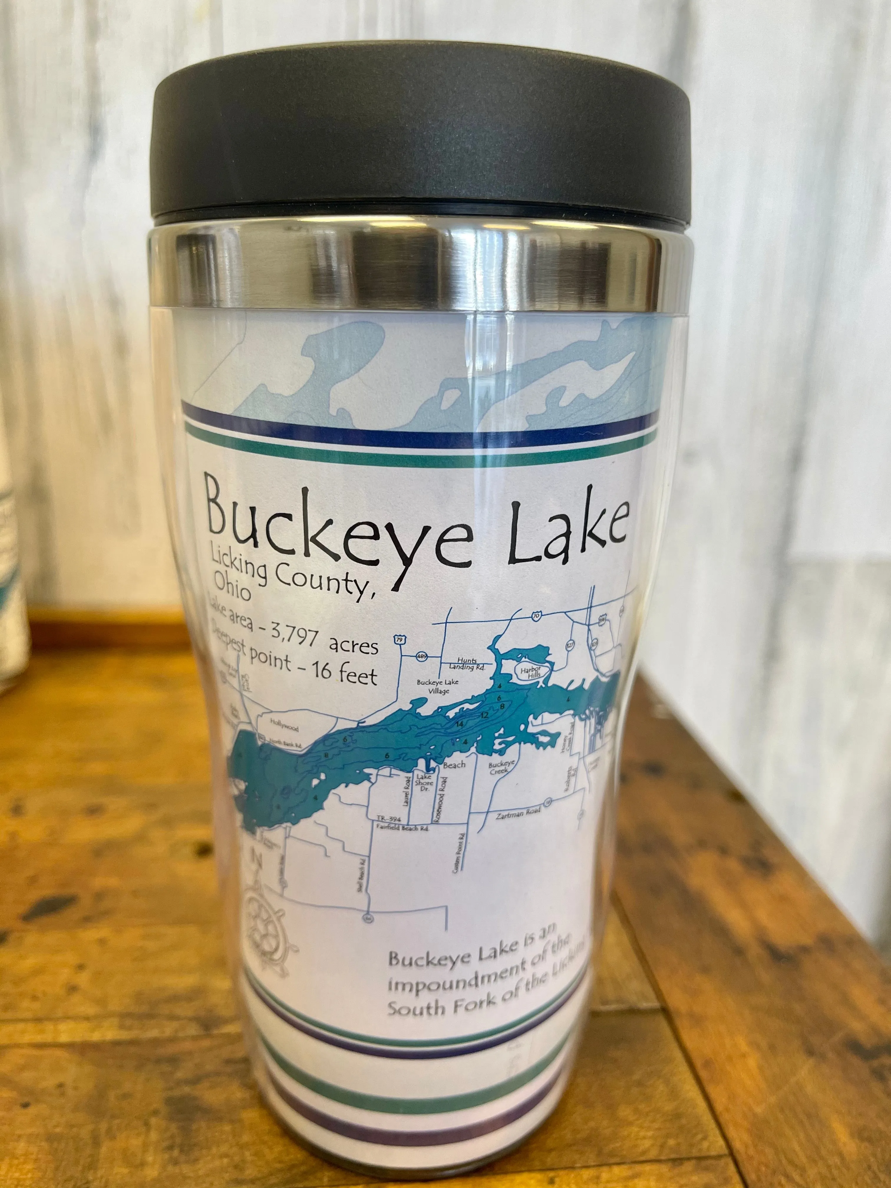 Buckeye Lake Map Travel Mugs