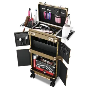 Byootique XLarge Rolling Makeup Lockable Hair Stylist Train Case