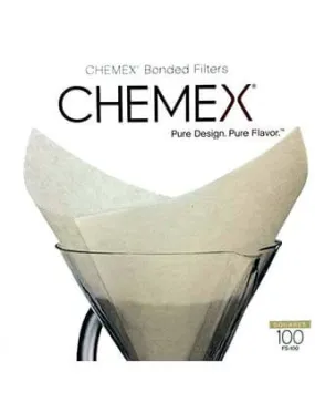 Chemex 6 Cup Square Filters, 100PK- Oxygen Bleached