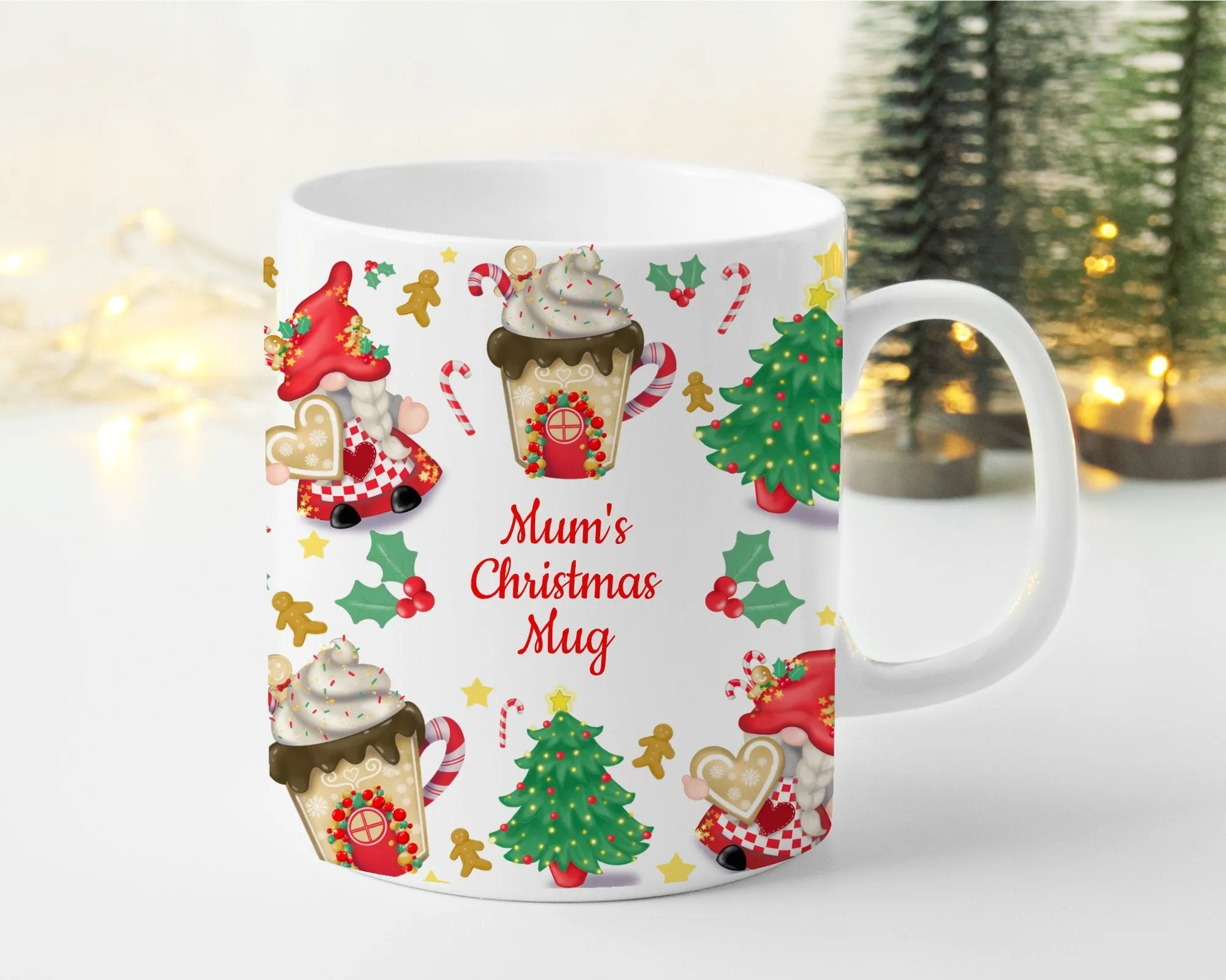 Christmas Gonk Mug Personalised Hot Chocolate, Christmas Eve Box Stocking Filler