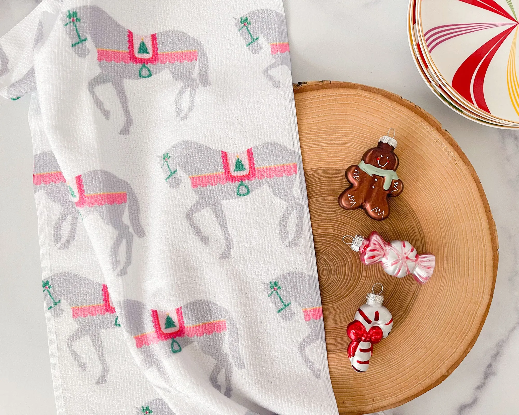 Christmas Horse Holiday Hand Towel