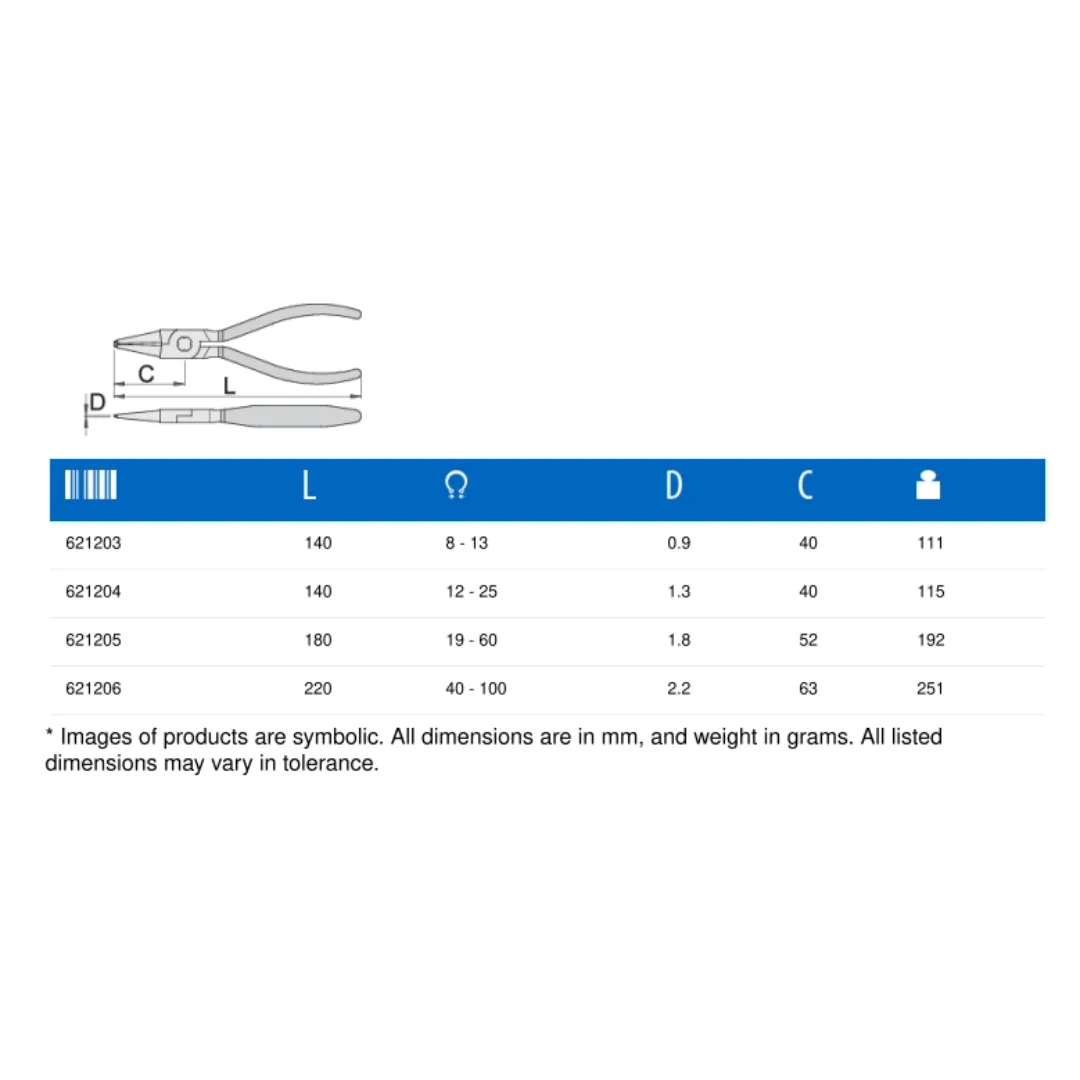 Circlip Internal Lock Rings Pliers - Straight- 536PLUS/1DP