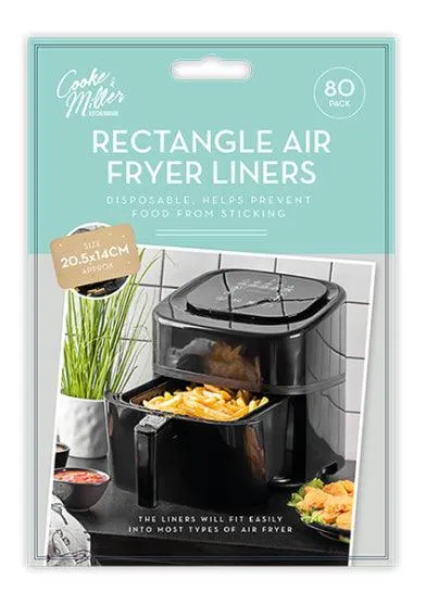 Cooke & Miller Rectangle Disposable Air Fryer Liners | 20.5cm | Pack of 80