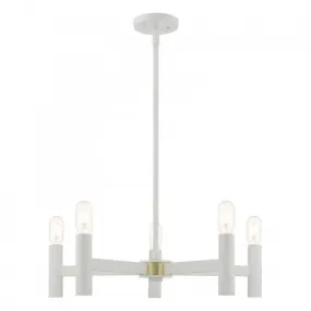 COPENHAGEN 5 LIGHT CHANDELIER, WHITE