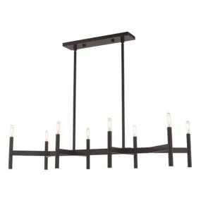 COPENHAGEN 8 LIGHT LINEAR CHANDELIER, BRONZE