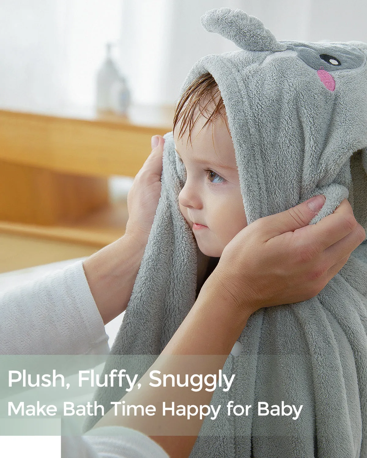 Coral Fleece Hooded Baby Bath Towel