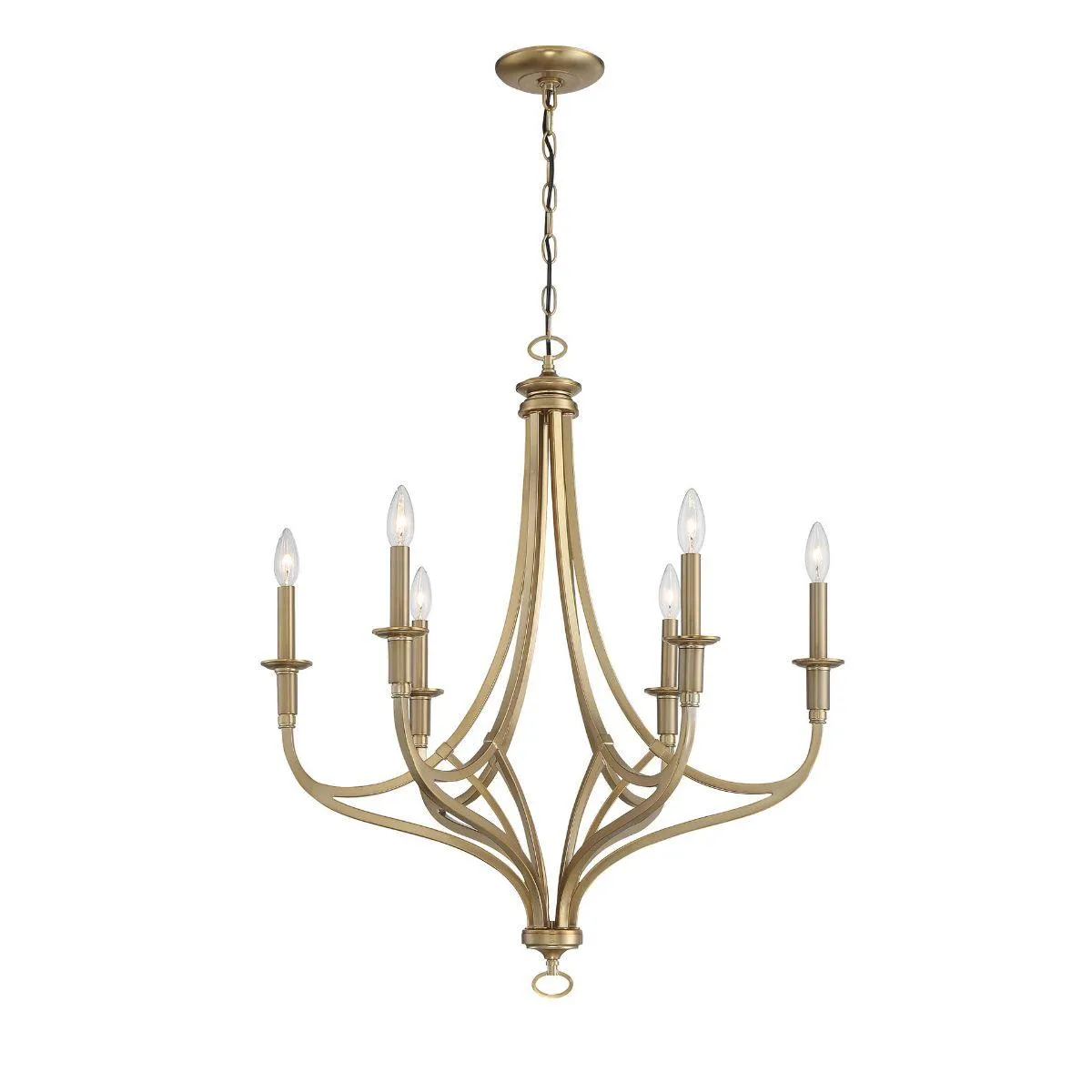 Covent Park 28 In. 6 Lights Chandelier Gold Finish