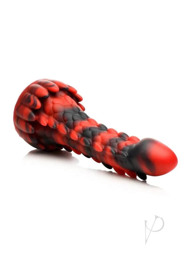 Creature Cocks Demon Rising Scaly Dragon Silicone Dildo Red & Black