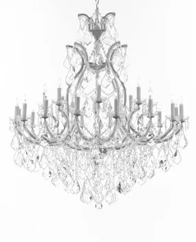 Crystal Chandelier Lighting Chandeliers H52" X W46" Dressed with Large, Luxe, Diamond Cut Crystals Great for the Foyer, Entry Way, Living Room, Family Room and More - A83-B90/CS/52/2MT/24 1DC