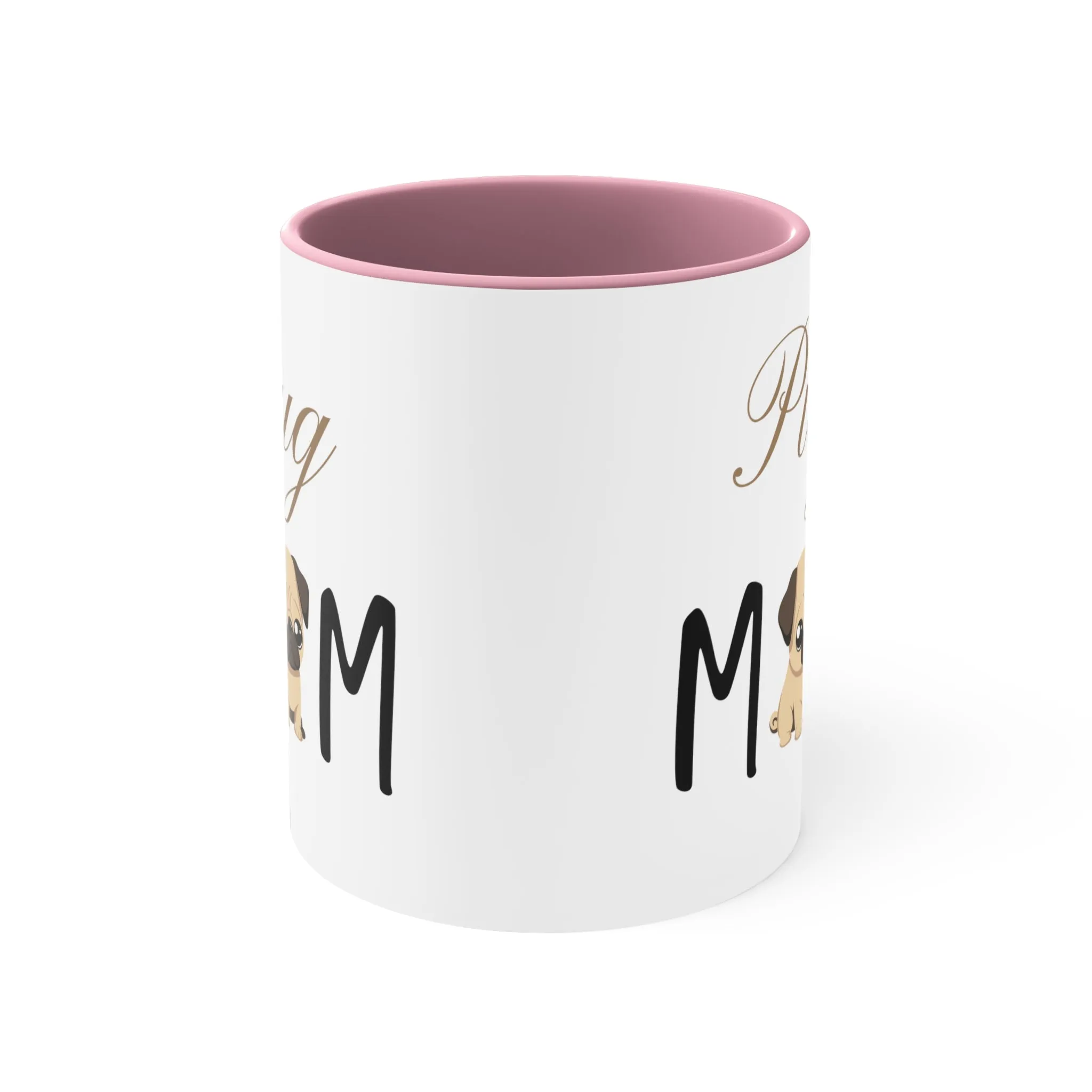 Custom Pug Mom Multi-Color Coffee Mug for Gifts for Dog Moms, pet owners, fun dog mug, gift for her