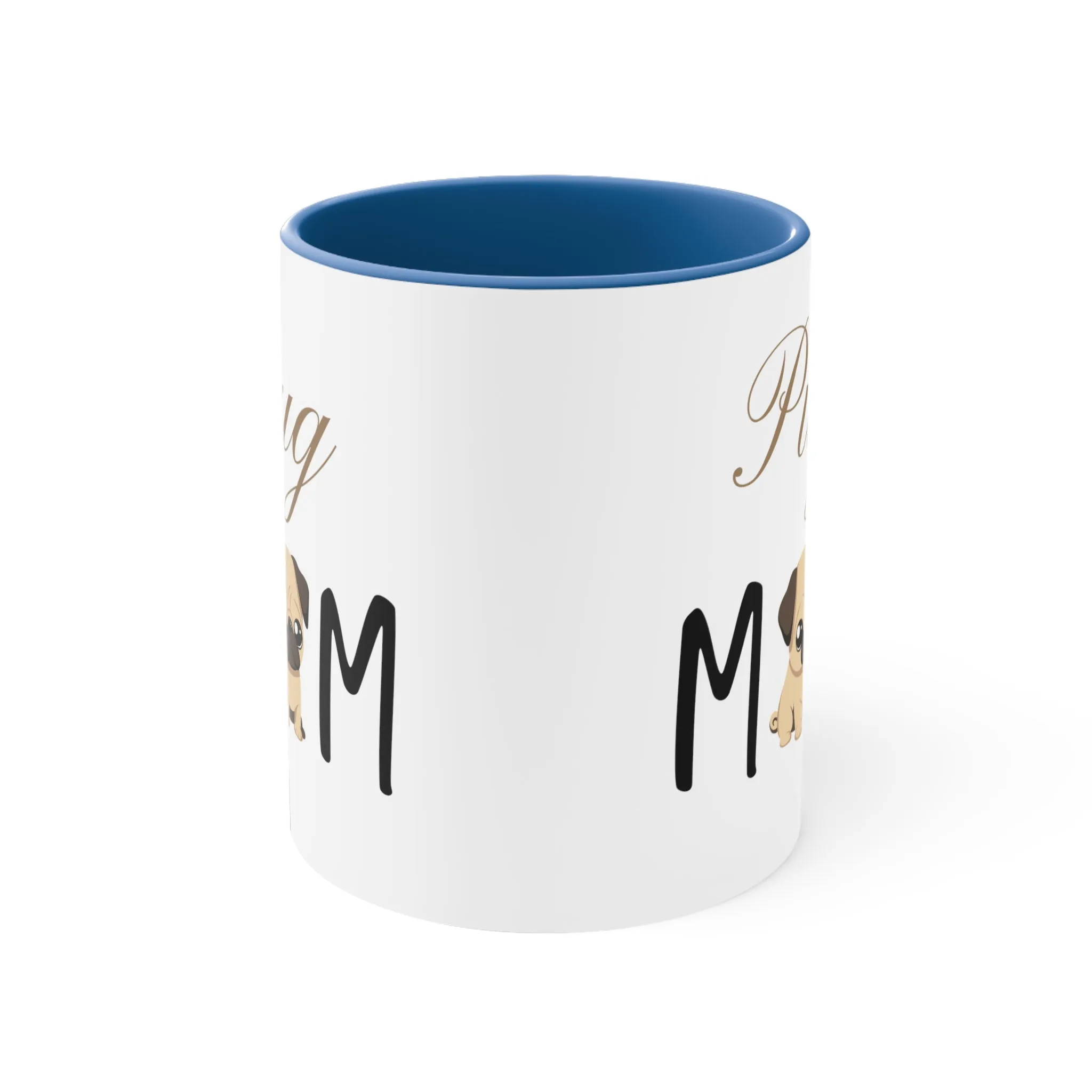 Custom Pug Mom Multi-Color Coffee Mug for Gifts for Dog Moms, pet owners, fun dog mug, gift for her