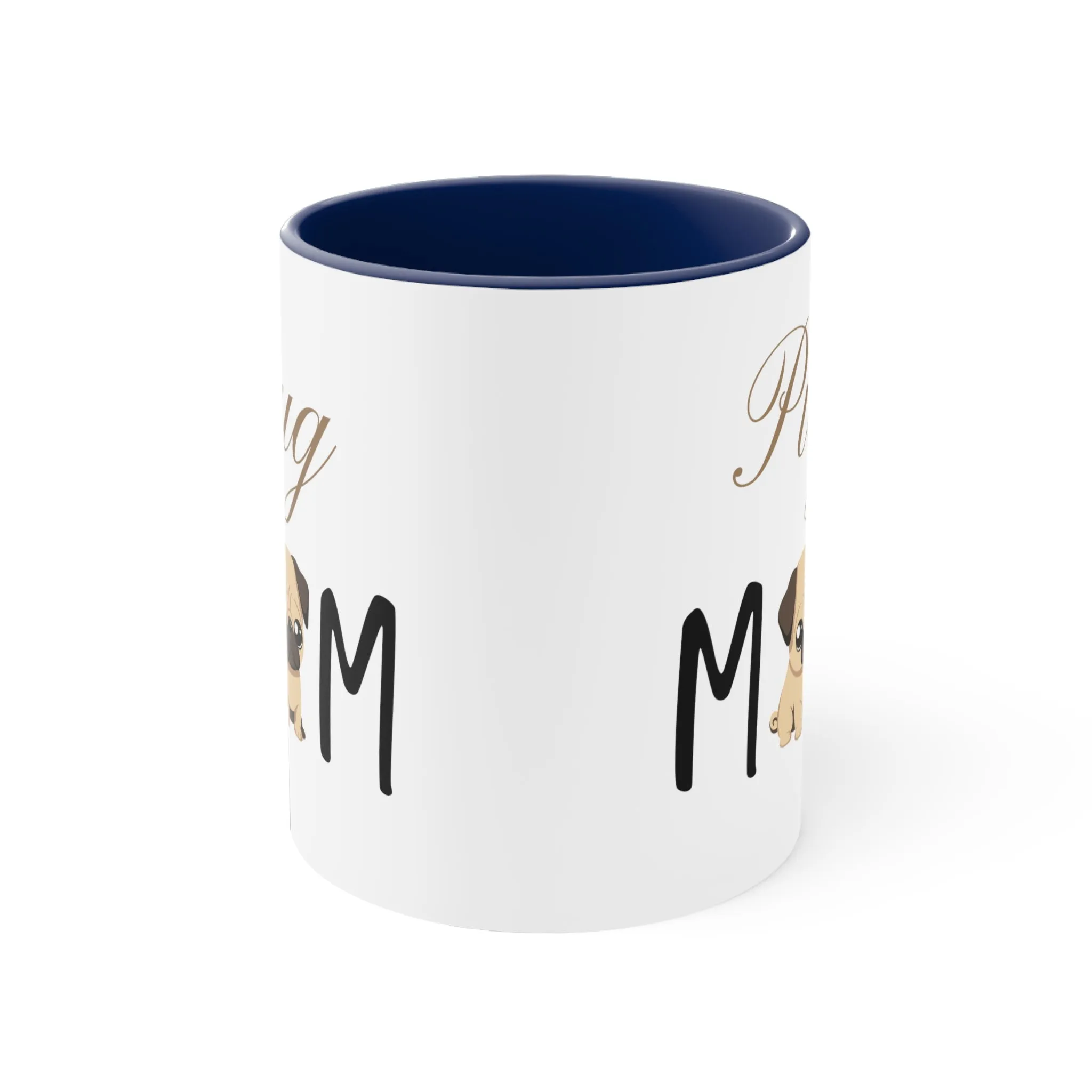 Custom Pug Mom Multi-Color Coffee Mug for Gifts for Dog Moms, pet owners, fun dog mug, gift for her