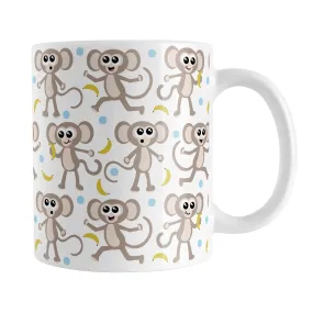 Cute Monkey Pattern with Blue Dots Mug