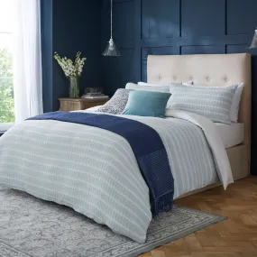 Devon Waffle Blue 100% Cotton Duvet Cover Bedding