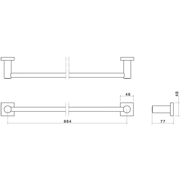 Dorf Enix Single Towel Rail