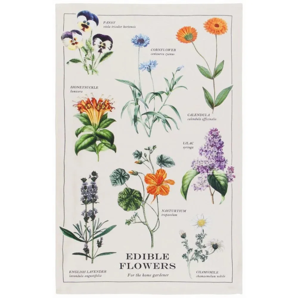 Edible Flower Tea Towel