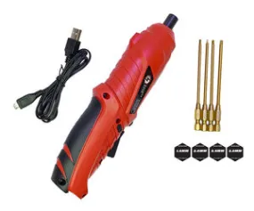 Electric Mini Screwdriver with TiN Coated 4 Piece Metric Hex Bit Set