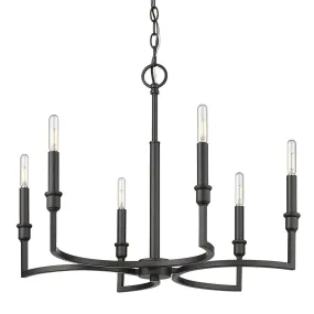 Ellyn 6 lights 25 in. Chandelier Matte Black finish