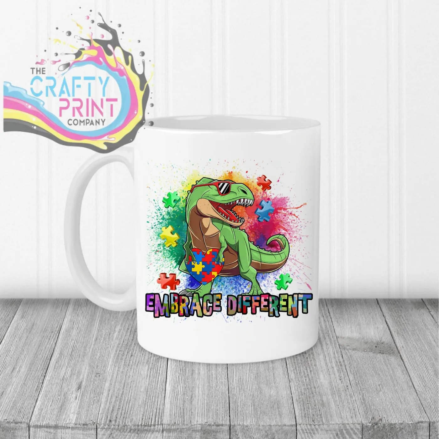 Embrace Different Autism Dinosaur Mug