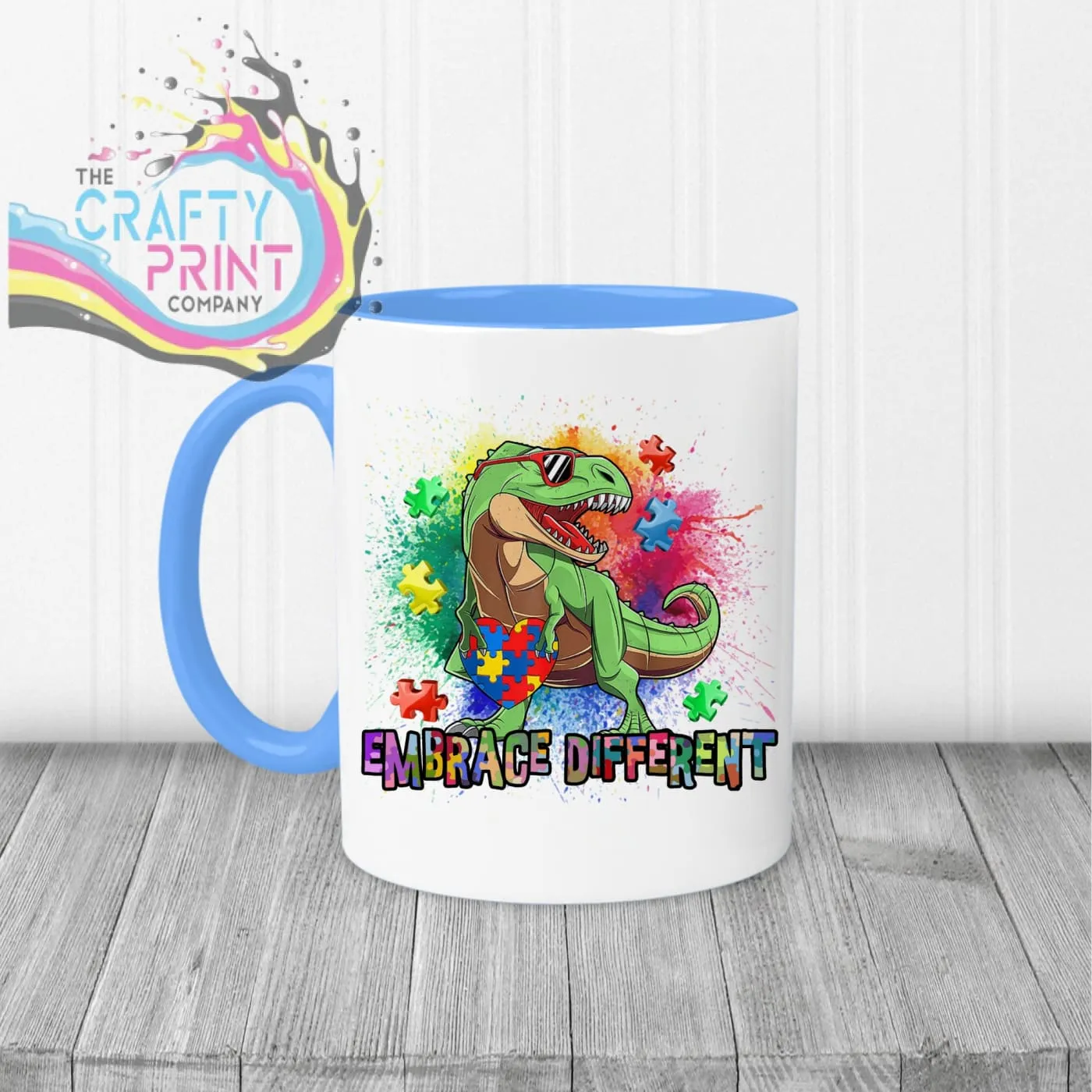 Embrace Different Autism Dinosaur Mug