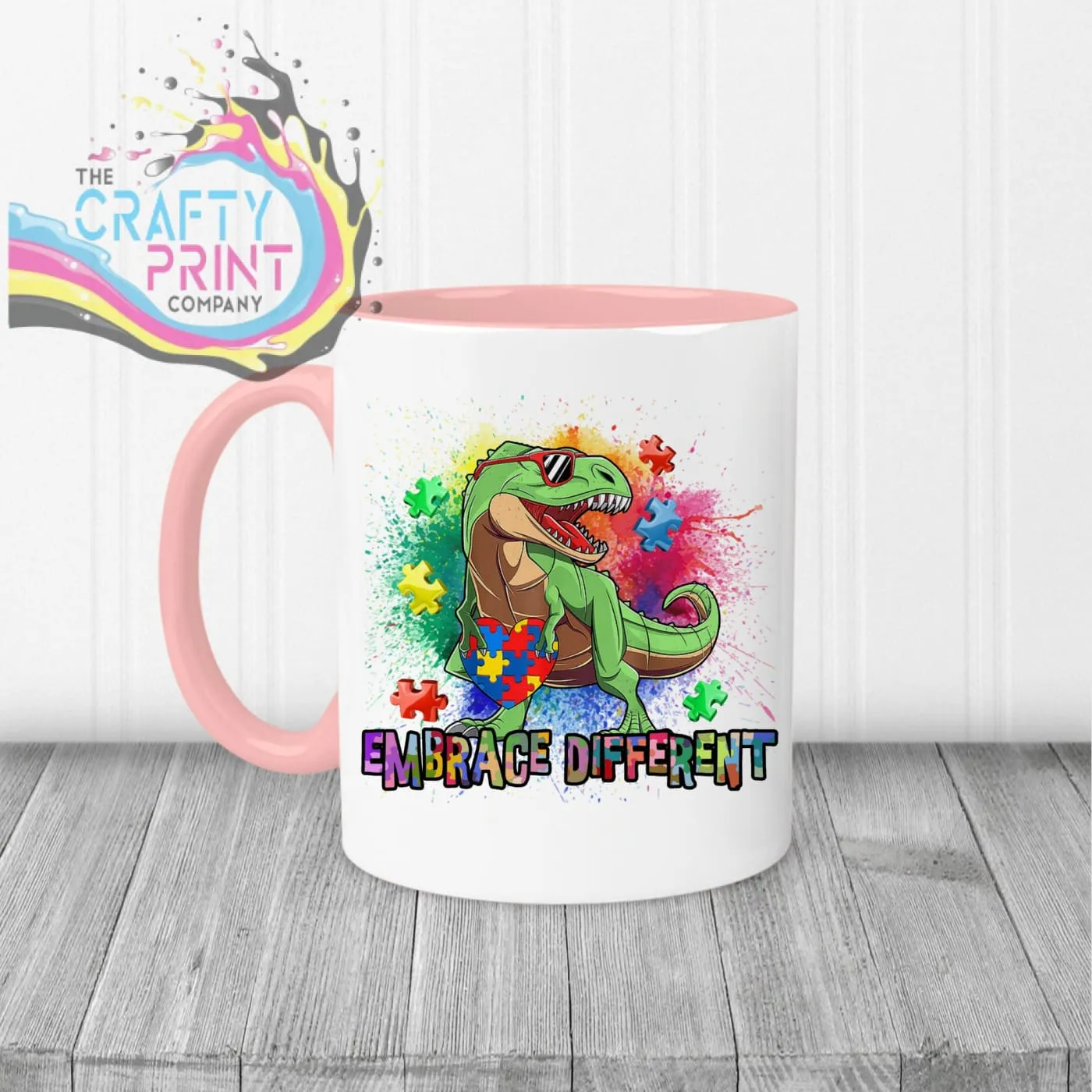 Embrace Different Autism Dinosaur Mug