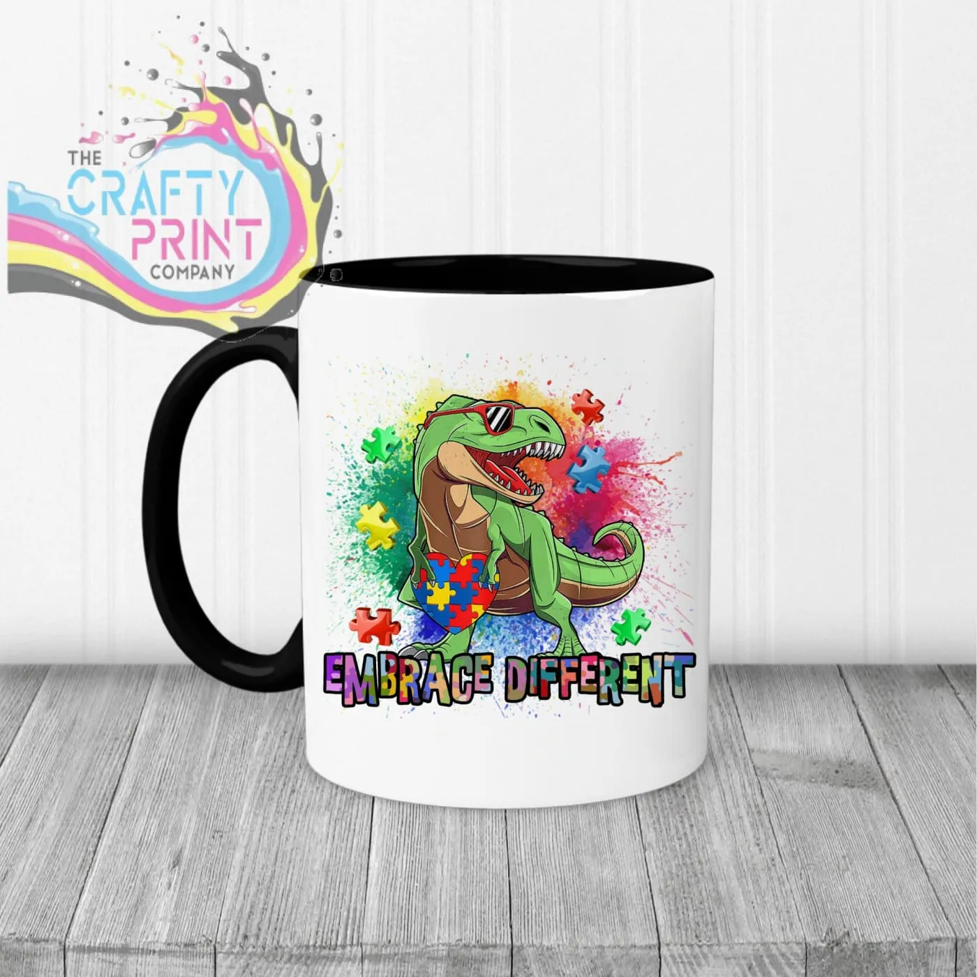 Embrace Different Autism Dinosaur Mug