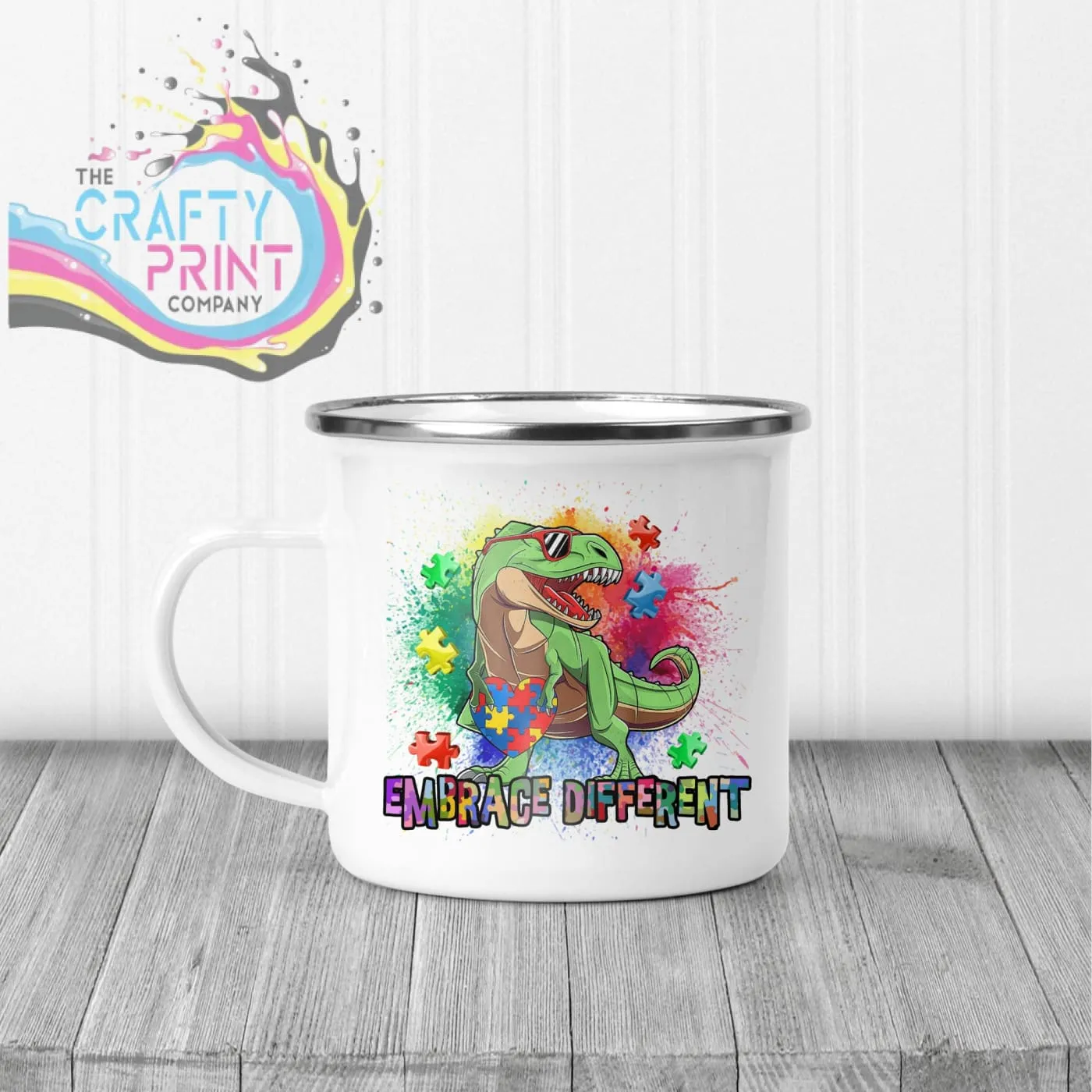 Embrace Different Autism Dinosaur Mug