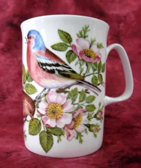 English Robin Mug English Bone China Wild Roses Birds Mug Rose England