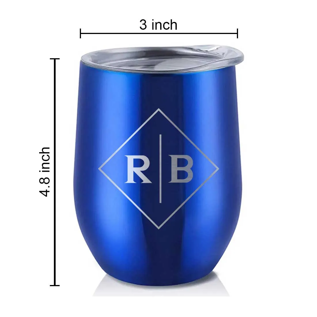 Engraved Personalized Coffee Tumbler Mug With Lid for Travel (350 ML) - Initials