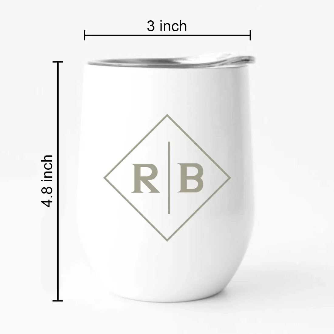 Engraved Personalized Coffee Tumbler Mug With Lid for Travel (350 ML) - Initials