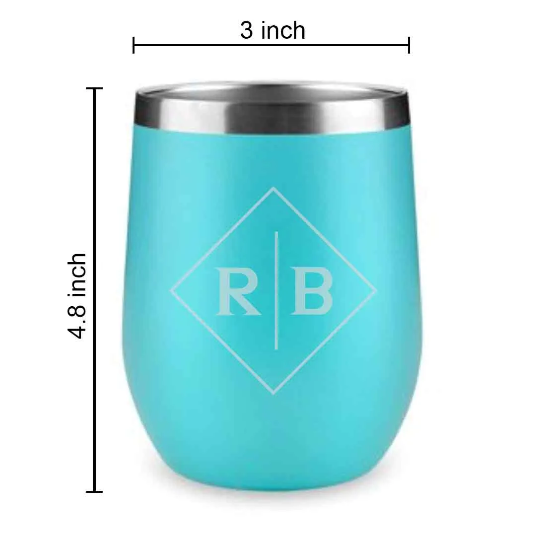 Engraved Personalized Coffee Tumbler Mug With Lid for Travel (350 ML) - Initials